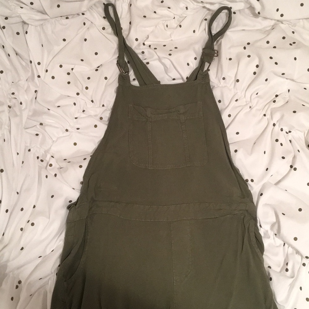 Army Green Overall Shorts